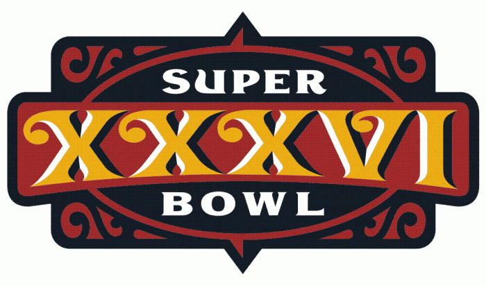 Super Bowl XXXVI Unused Logo iron on transfers for T-shirts